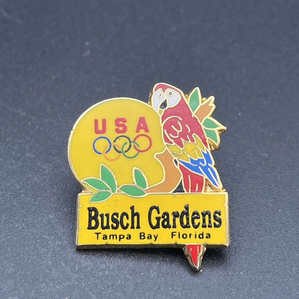 Team USA Olympics Busch‎ Gardens Tampa Bay Florida Parrot Bird Lapel Hat Pin